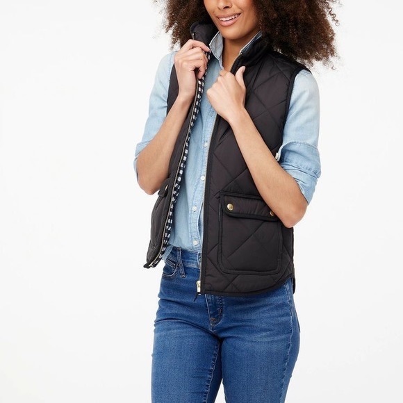 J. Crew Excursion Quilted Puffer Vest Pockets Zip Front Winter Megan Markle - Picture 2 of 15
